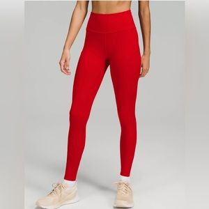 Lululemon fast and free HR 28” sold out dark red size 4